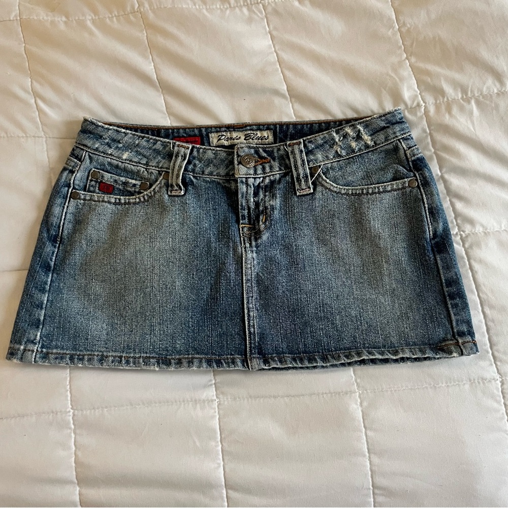 Paris Blues Denim Mini Skirt - Medium Blue Wash